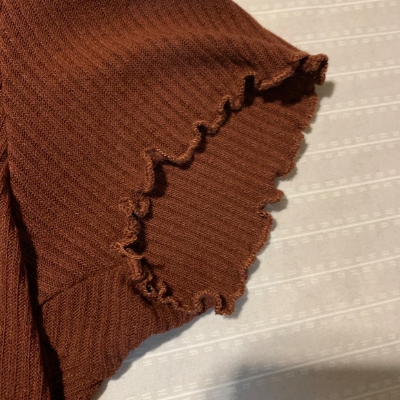 American eagle brown button up crop top - Picture 2 of 4